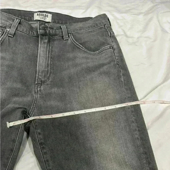 🎆Agolde Slim Fit Bedford Jean grey wash with distressing size 32 30 straight leg - Picture 11 of 12